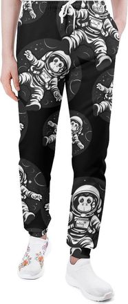Generic Space Travel Astronaut Monkey Men Tracksuit Bottoms Printed Sweatpants Joggers Running Lounge Pants Trousers M