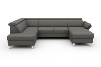 Sit&more Wohnlandschaft »Vincenzo U-Form« inklusive Kopfteilverstellung, wahlweise mit Bettfunktion, Bettkasten