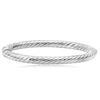 MAX + STONE Sterling Silver Braided Bangle Bracelet 7 inch