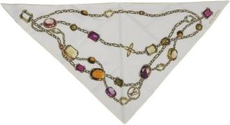 Louis Vuitton Pre-owned Scarves, female, White, Size: ONE SIZE Pre-owned Vintage Monogram Scarf