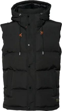 Superdry Everest Mouwloos Hooded Puffer Vest - Heren - Bodywarmers - Zwart - S - Jassen