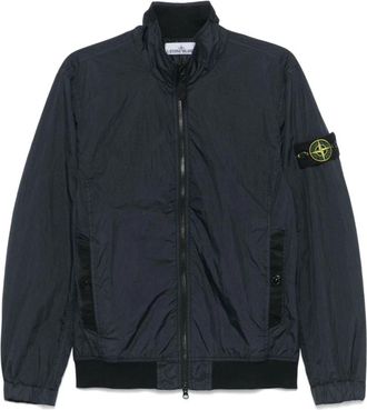 Stone Island Blauw Bomberjack Lichtgewicht Nylon - Heren - Zomerjassen - Blauw - L - Nylon - Jassen