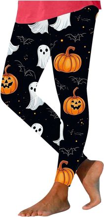 Generic Gym Clothes for Women Leggings for Women UK 2025 Trendy High Waisted Stretchy Yoga Pants Printed Floral Buttery Soft Legging Tummy Control Halloween O