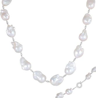 Splendid Pearls Silver 13-15Mmmm Pearl Necklace