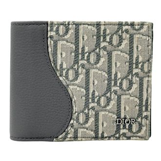 Dior Gray Leather Wallet (Bi-Fold) (Pre-Owned)