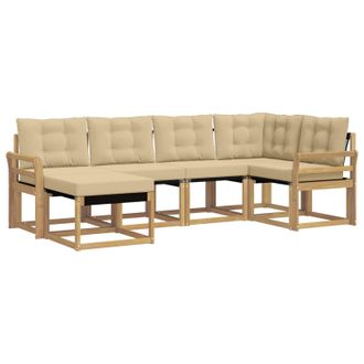 vidaXL Conjunto De Sof&aacute;s De Exterior Con Coj&iacute;n 6 Pcs Y Beige Vidaxl