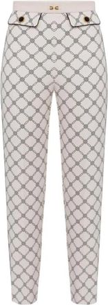 Elisabetta Franchi Diamond Print Cr&ecirc;pe Broek - Dames - Vrijetijds broeken - Veelkleurig - S - Broeken