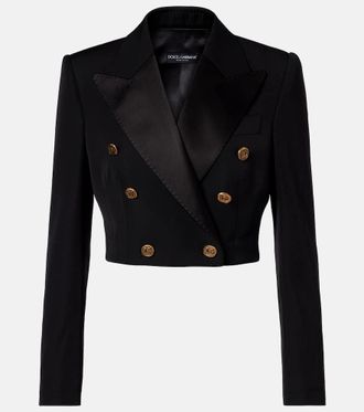 Dolce & Gabbana Cropped wool and silk-blend jacket