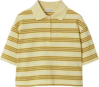 Burberry Polo a righe in cotone - Giallo