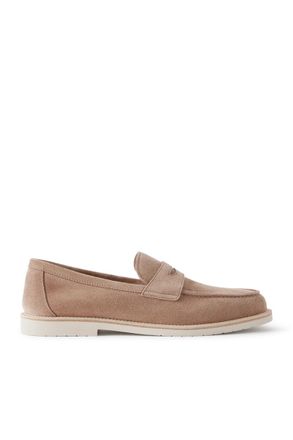 Brunello Cucinelli Suede Penny Loafers