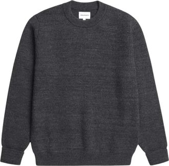 Norse Projects Henning Cotton Wool Rib Sweater - Heren - Ronde hals truien - Grijs - L - Katoen - Truien & Vesten