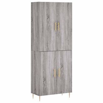 Berkfield Home Highboard Grey Sonoma 69.5x34x180 cm Engineered Wood