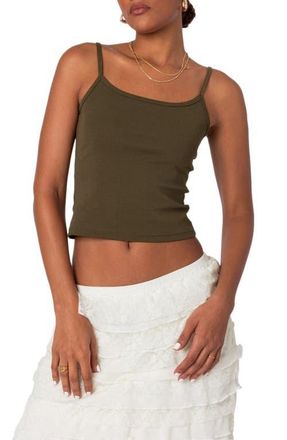 Edikted Deanna Crop Camisole in Olive at Nordstrom, Size X-Small