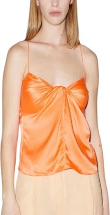 Rosetta Getty Twist Front Camisole In Hot Orange