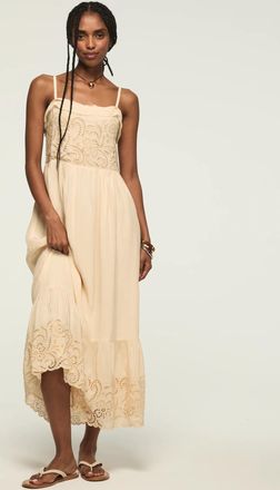 Lucky Brand Womens Cutwork Midi Dress