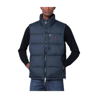 Polo Ralph Lauren Waistcoats, male, Blue, L, Stylish Polyester Coats