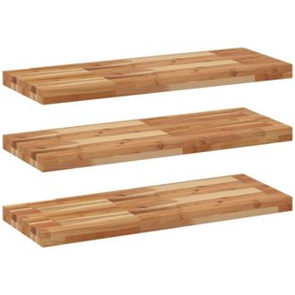 vidaXL Estante Flotante 3 Uds Madera Acacia Acabado Aceite 100x30x4 Cm Vidaxl