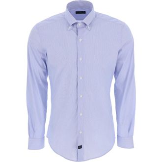 Fay Casual Overhemd - Heren - Casual Overhemden - Blauw - L - Katoen - Overhemden