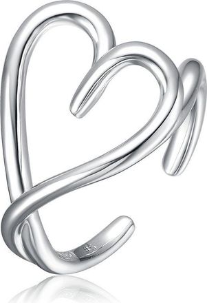 Rachel Glauber White Gold Plated Heart Design Adjustable Ring