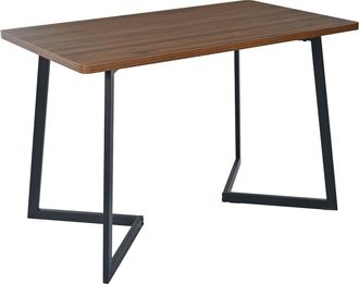STILVORA Conjunto De Mesa Y Sillas Con 1 Mesa Y 4 Sillas, Para Cocina Y Comedor, Mdf, Metal Y Terciopelo, Nogal