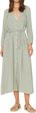 Xirena Andrea Button-Front Midi Dress In Aqua Grey