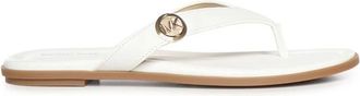 Michael Kors Erin Leren Sandaal - Dames - Slippers - Wit - 36 1/2 EU - Leer - Schoenen