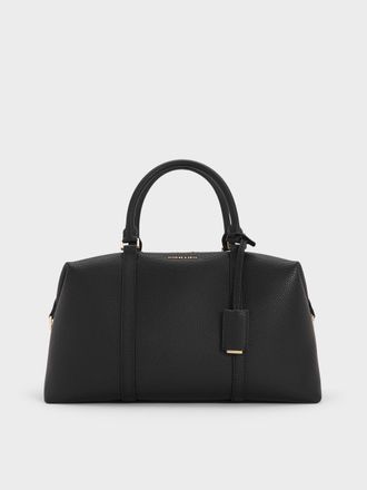 Charles & Keith Chance Recycled Leather Bowling Bag