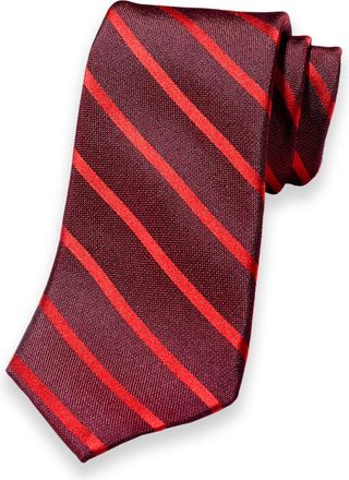 Paul Fredrick Stripe Woven Silk Tie