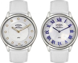 Rotary Womens LS02965-06-41 Ladies Revelation Watch with Reversible Dial - White - One Size