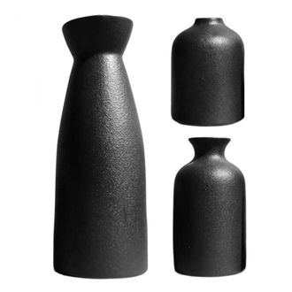 OEM Juego De 3 Jarrones De Cer&aacute;mica Para Decoraci&oacute;n Del Hogar - Negro