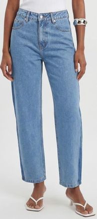 Karen Millen Barrel Leg Jeans in Mid Blue at Nordstrom, Size 10