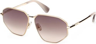 Max Mara MM0143 32F Womens Sunglasses Brown Size 59