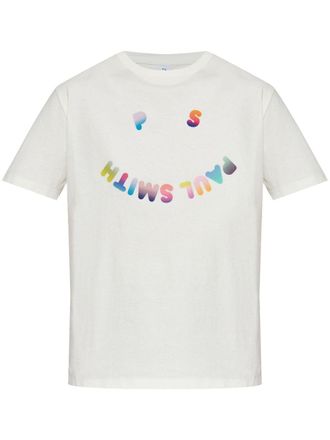 Paul Smith Happy T-shirt met kleurverloop - Wit