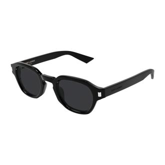 Saint Laurent SL 946 Ronde Zonnebril - Heren - Accessoires - Zwart - Maat: 46 MM Nylon