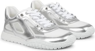Dior Metallic Leather Low-Top Sneakers - Silver