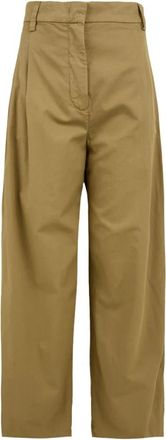 Aspesi H104 Broek - Dames - Straight fit broeken - Groen - M - Katoen - Broeken