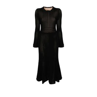 Twinset Abito in Maglia di Cotone - - Dresses - Donna - Nero - M