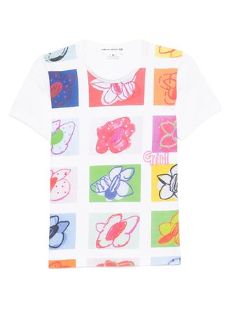 Comme Des Gar&ccedil;ons all-over graphic print T-shirt - White