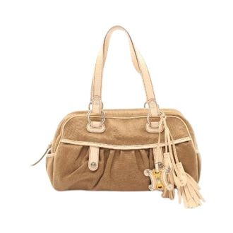 Celine Pre-owned Handbags, female, Brown, Size: ONE SIZE Pre-owned Macadam Canvas Leather Handbag