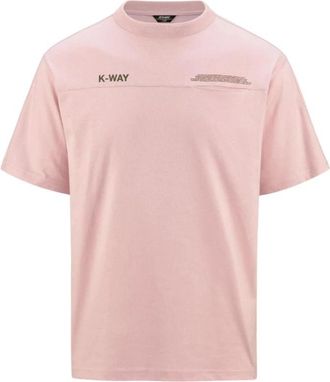 K-Way Ghost Lettering Pocket Tee - Heren - T-shirts - Roze - S - Katoen - Tops