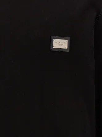 Dolce & Gabbana Brushed Cotton with Logo Patch Sweatshirt - Black