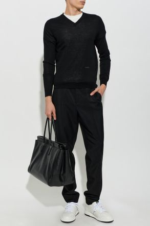 Fendi Pleated Trousers, Mens, Black