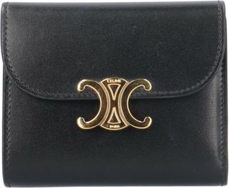 Celine Black Leather Wallet (Tri-Fold) (Pre-Owned)