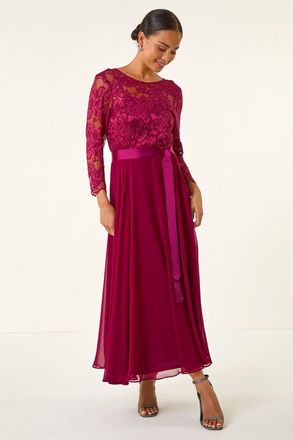 Roman Lace Contrast Bodice Dress