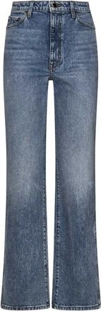 Khaite Danielle High Waisted Katoenen Jeans - Dames - Flared Jeans - Blauw - W28 - Katoen - Jeans