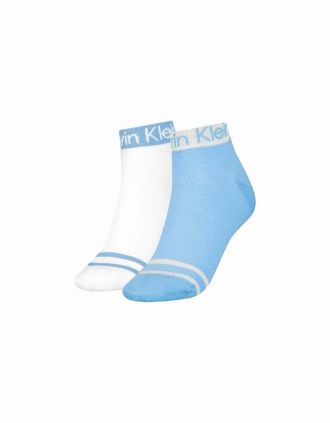 Calvin Klein Womens 2-Pack Logo Welt Womens Quarter Socks, Light Blue/white - Size: 13/6.5/7/7.5/11.5/5/12/5.5/12.5/6/10/3.5/10.5/4/11/4.5/8/2/9/2.5