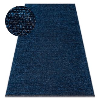 RugsX Tappeto Florence 24021 Monocolore, Glamour, Tessitura Piatta, Frange - Blu Scuro Blue 175x270 Cm