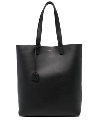 Saint Laurent Bold leather tote bag - unisex - Brass/Calf Leather - OS - Black