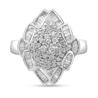 House of Brilliance 14K White Gold 7/8 Cttw Diamond Cluster Ring at Nordstrom