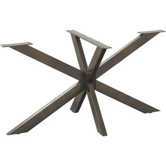 vidaXL Pata De Mesa De Comedor Forma De Ara&ntilde;a Negra 150x78x(72-73) Cm Acero Vidaxl